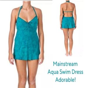 Sale NWT MAINSTREAM MARINE BLUE SWIM DRESS CLASSY